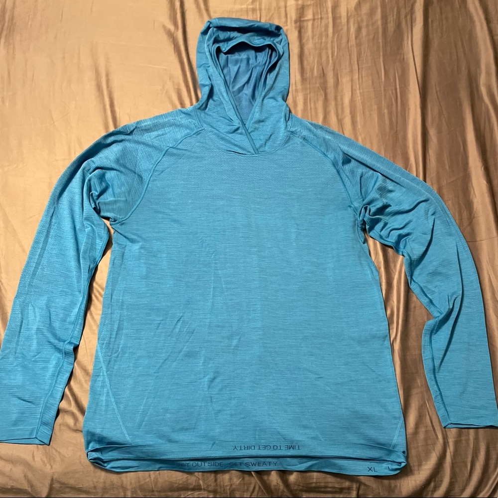 Lululemon Metal Vent Tech Hoodie, Blue / Teal (Extra Large)